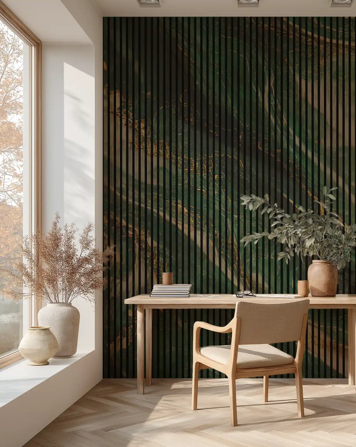 Grøn Marmor - 180x244 cm akustikpanel