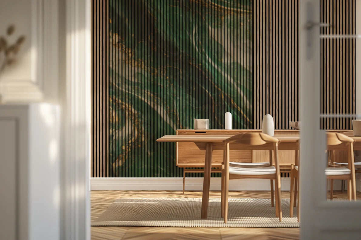 Grøn Marmor - 180x244 cm akustikpanel