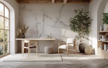 Hvid marmor - Akustikvæg