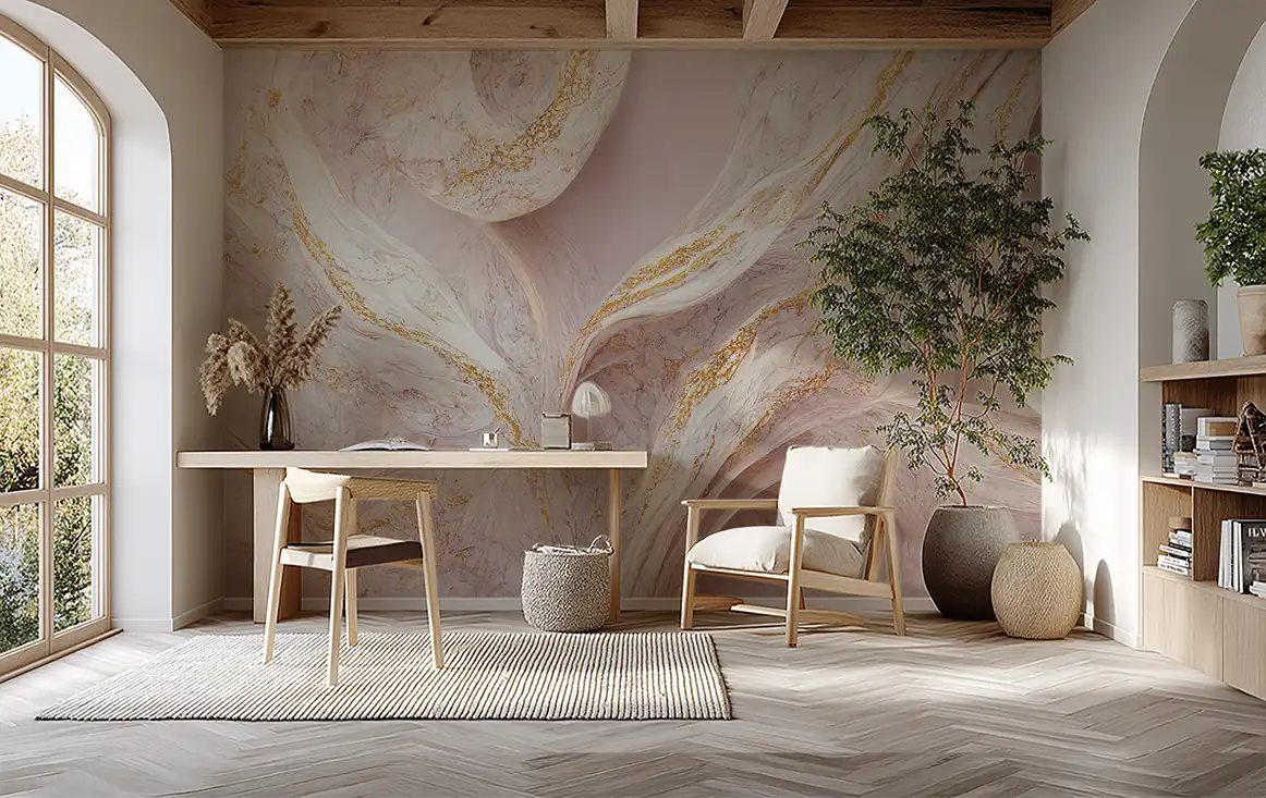 Guld & Rosa Marmor - Akustikvæg