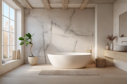 Hvid marmor - Akustikvæg