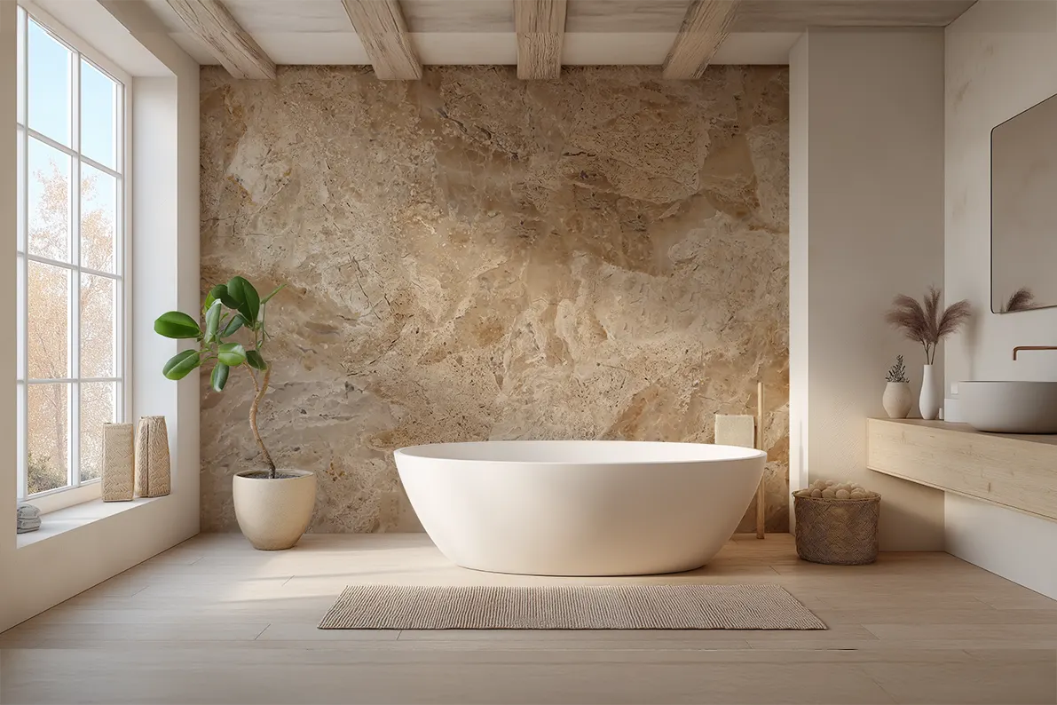 Beige Marmor – Akustikvæg