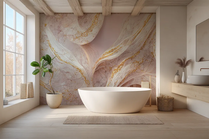 Guld & Rosa Marmor - Akustikvæg