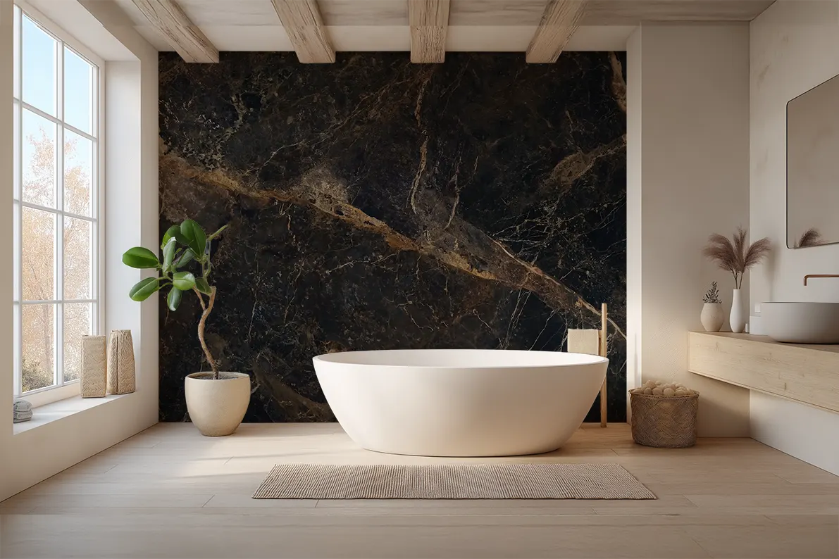 Mørk Marmor - Akustikvæg