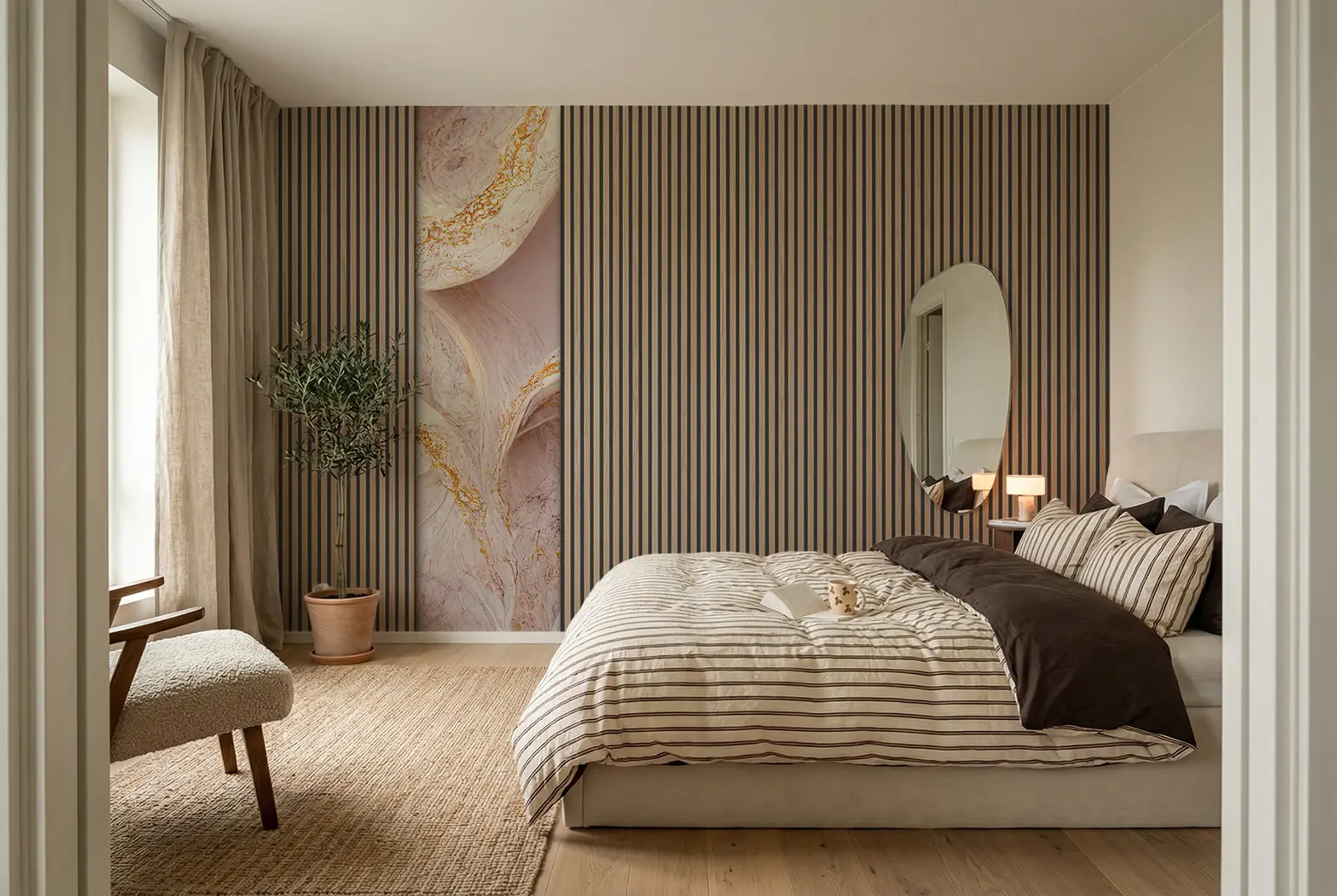 Rosa Marble (Single) Tillægsstykker - 9 mm, 61x242 cm