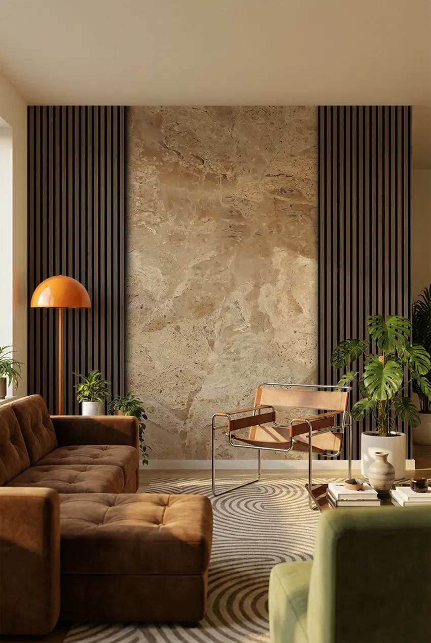 Beige Marble (Double) Tillægsstykker - 9 mm, 121x242 cm