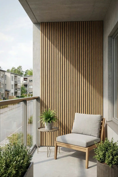 Udendørs akustikpanel i eg (60x240 cm)