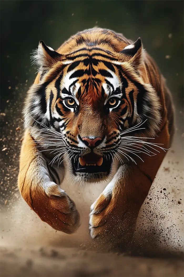 Akustikdæmpende panel fra inex world of art i designet Furious Tiger. Akustikdæmpende paneler der skaber god lyd i et rum.